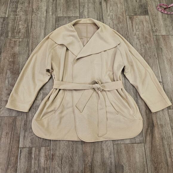 Lululemon Sweater Softstreme Belted Wrap Trench XL/XXL Tan Drape Jacket Yoga - Picture 4 of 16